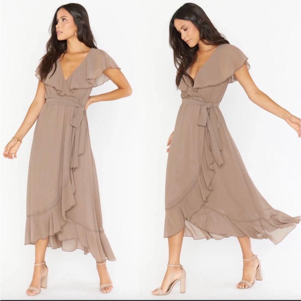 NWOT SMYM Brown Chiffon Dress
